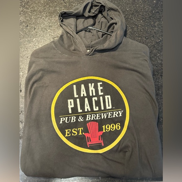 Long Sleeve Lightweight Hoodie Lake Placid Pub & Brewery by Blue 84 - Size L - Picture 6 of 6